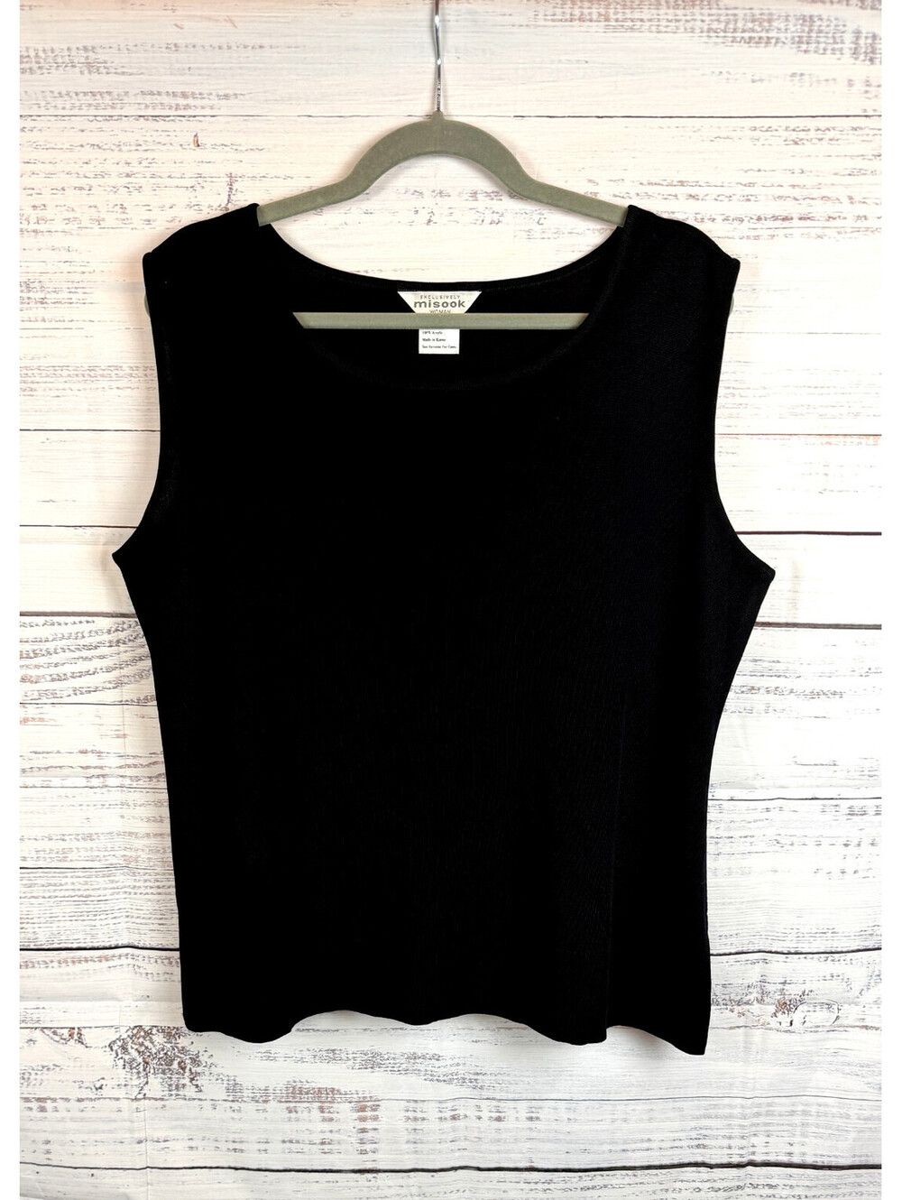MISOOK black sleeveless knit acrylic top sweater size 1X NWOT #1